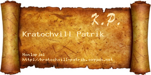 Kratochvill Patrik névjegykártya
